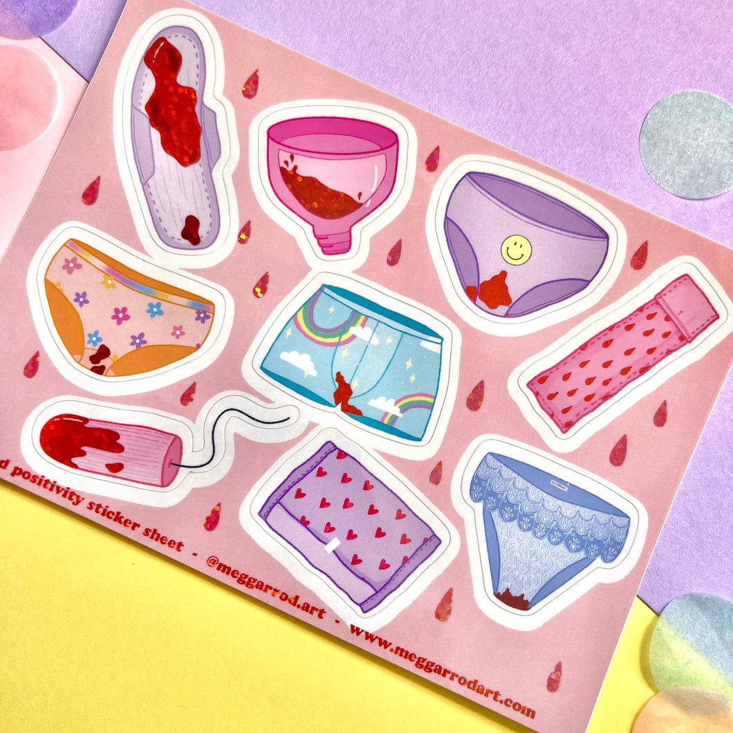 Period Positivity Glitter Sticker Sheet