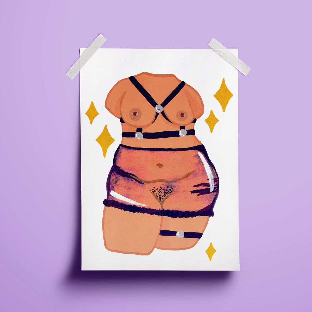 Bondage Babe A5 Print