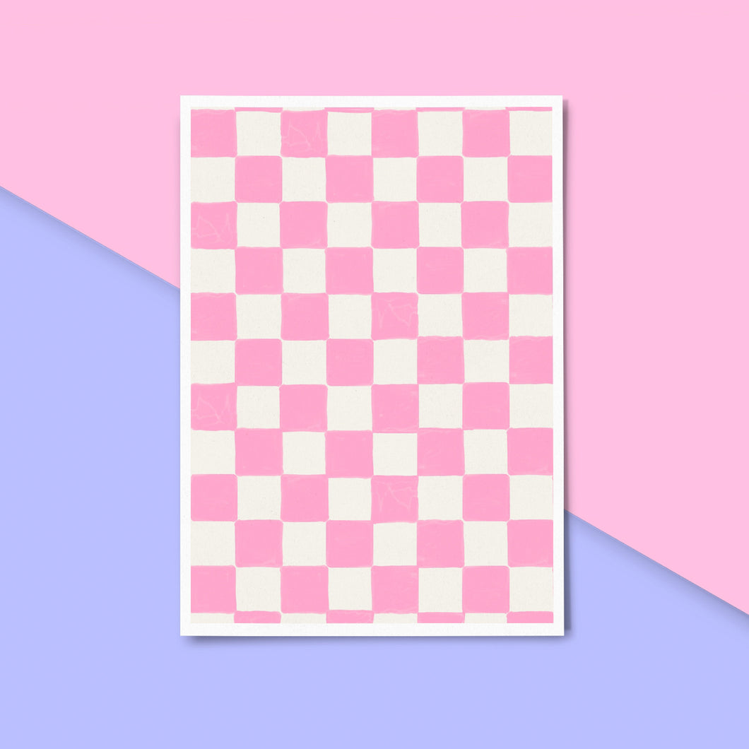 Pink Checkerboard Print